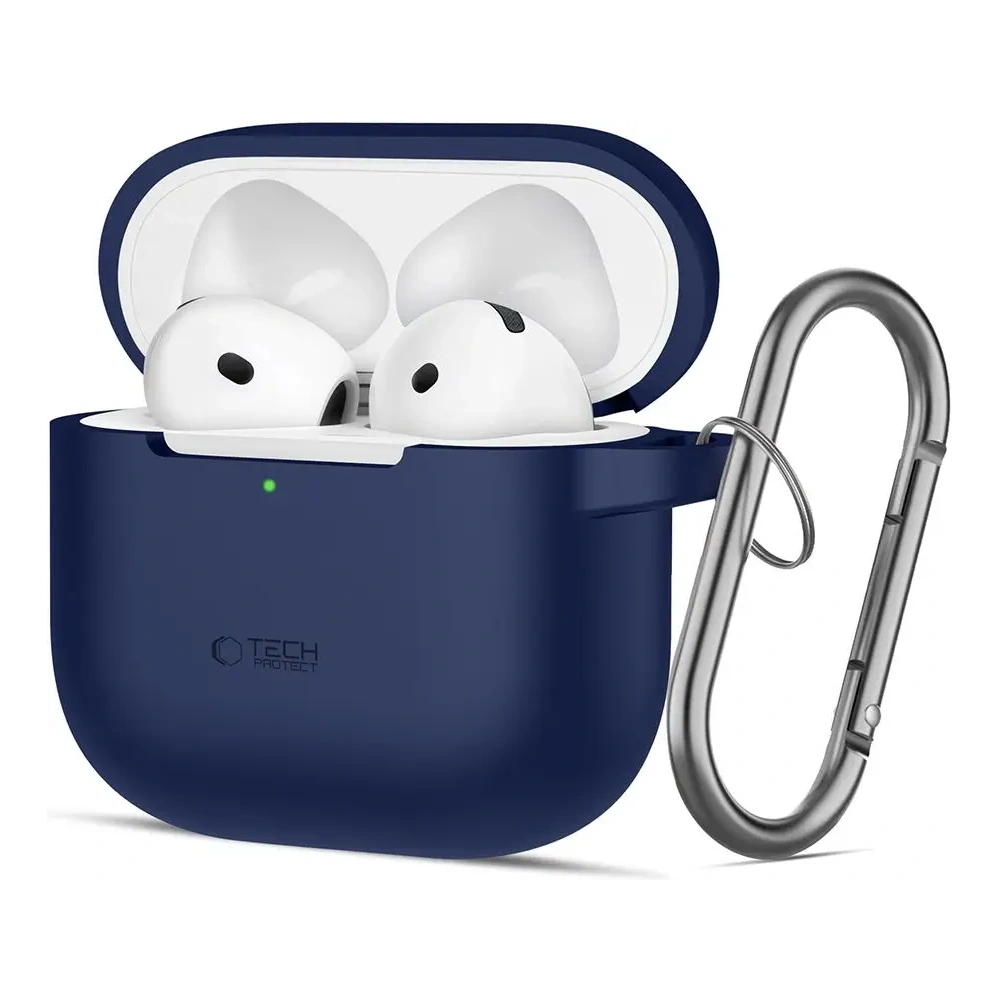 Etui Tech-Protect Silicone Hook Apple AirPods 4 Navy Blue