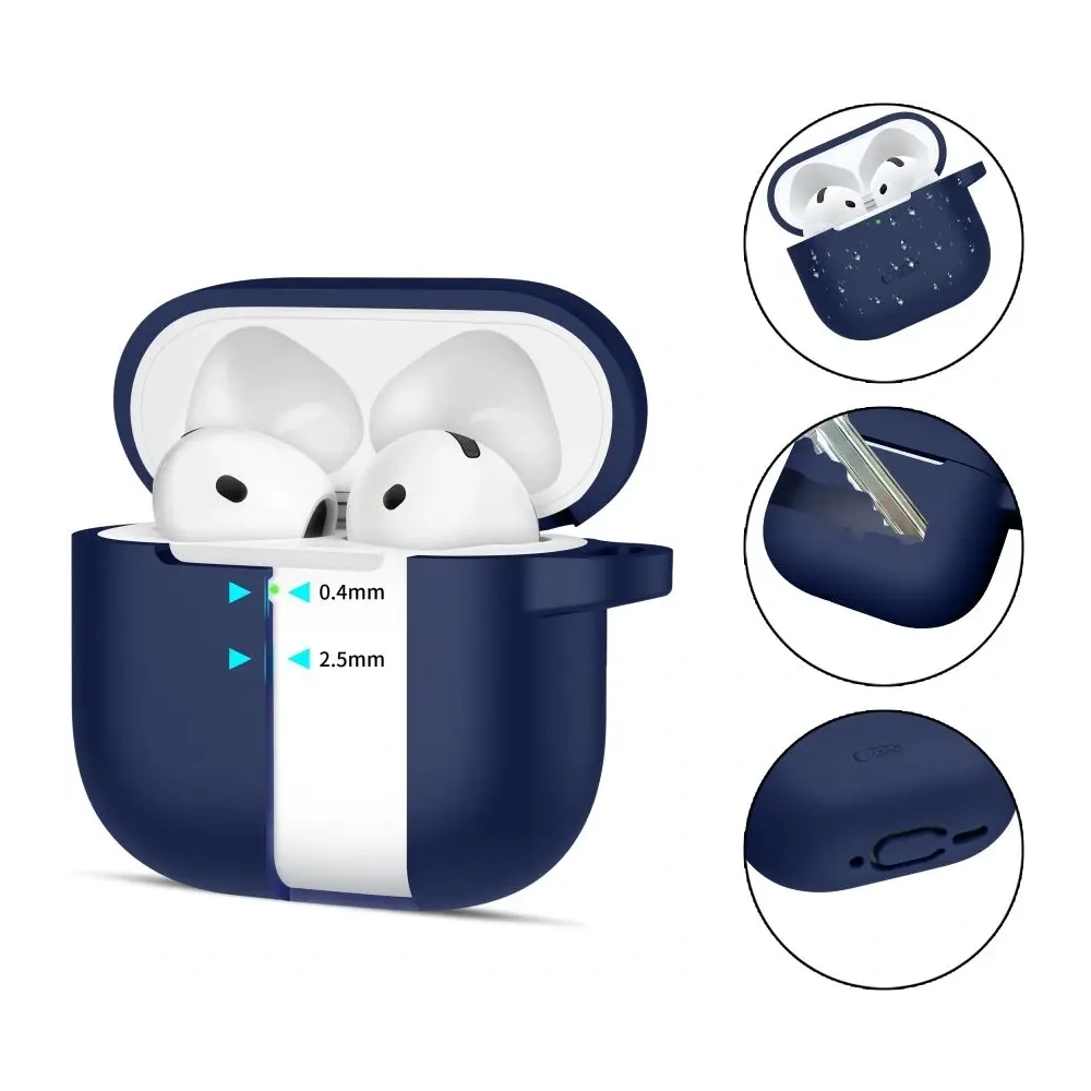 Etui Tech-Protect Silicone Hook Apple AirPods 4 Navy Blue