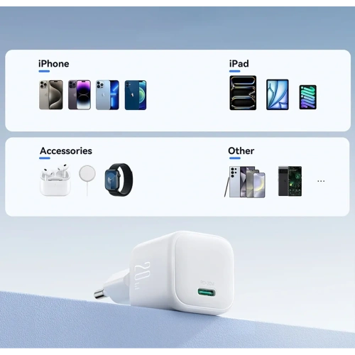 Kup Joyroom JR-TCG08 Netzwerk-Ladegerät GaN USB-C 20W PD QC3.0 weiß - JYR1100 - {ean13} - Sklep Home Screen