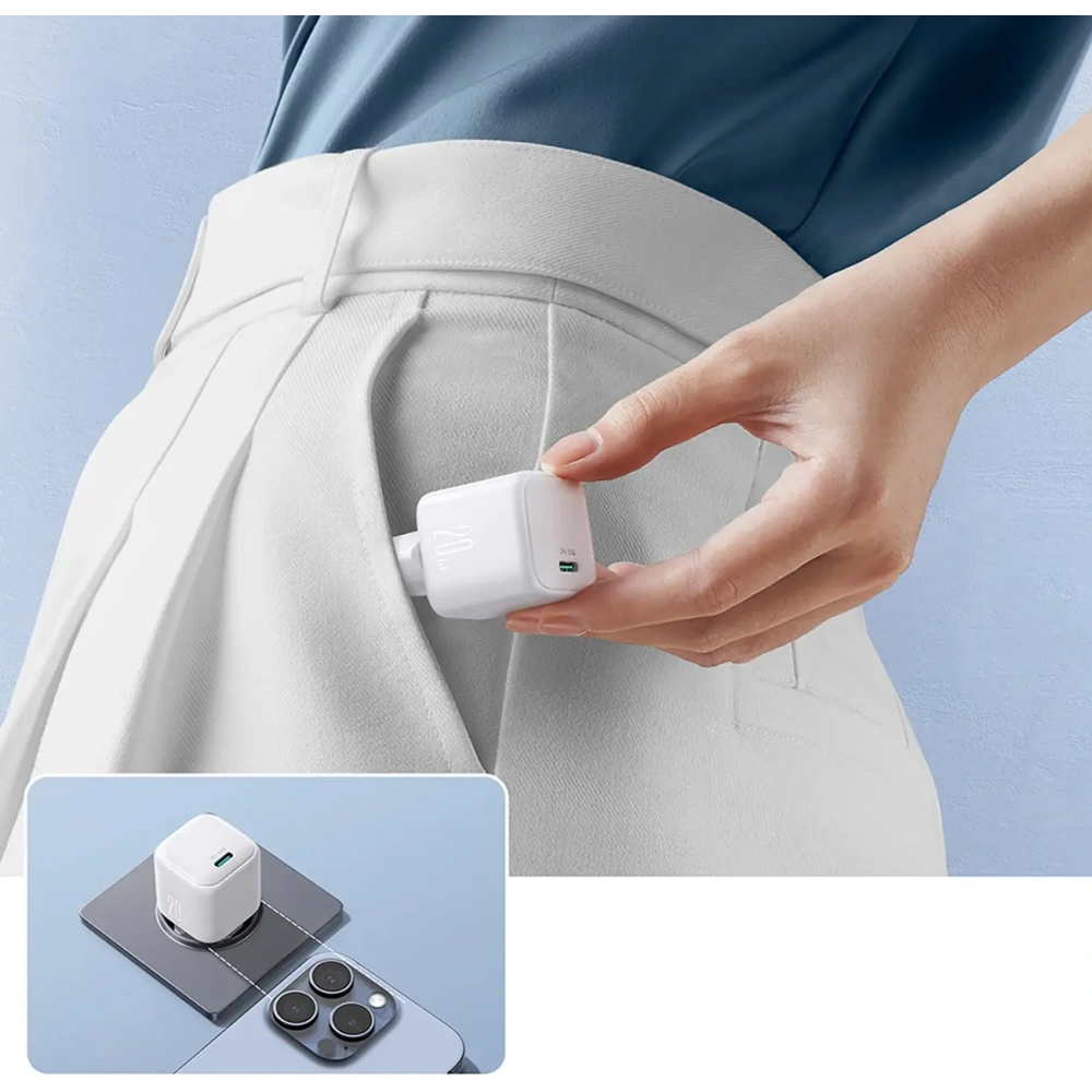 Ładowarka sieciowa Joyroom JR-TCG08 GaN USB-C 20W PD QC3.0 biała