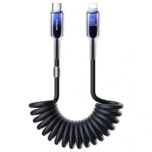 Kup Kabel spiralny Joyroom S-A43 Crystal-Clear Series 30W USB-C / Lightning 1.5m czarny - JYR1102 - {ean13} - Sklep Home Screen
