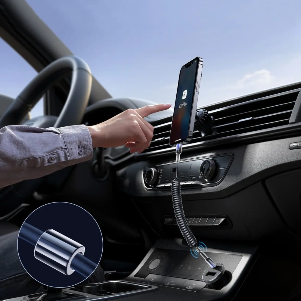 Kabel spiralny Joyroom S-A43 Crystal-Clear Series 30W USB-C / Lightning 1.5m czarny