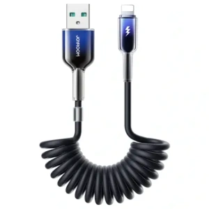 Kup Kabel spirálový Joyroom S-A43 Crystal-Clear Series 3A USB-A / Lightning 1.5m černý - JYR1103 - {ean13} - Sklep Home Screen