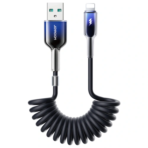 Kup Joyroom S-A43 Crystal-Clear sorozat 3A spirál kábel USB-A / Lightning 1.5m fekete - JYR1103 - {ean13} - Sklep Home Screen