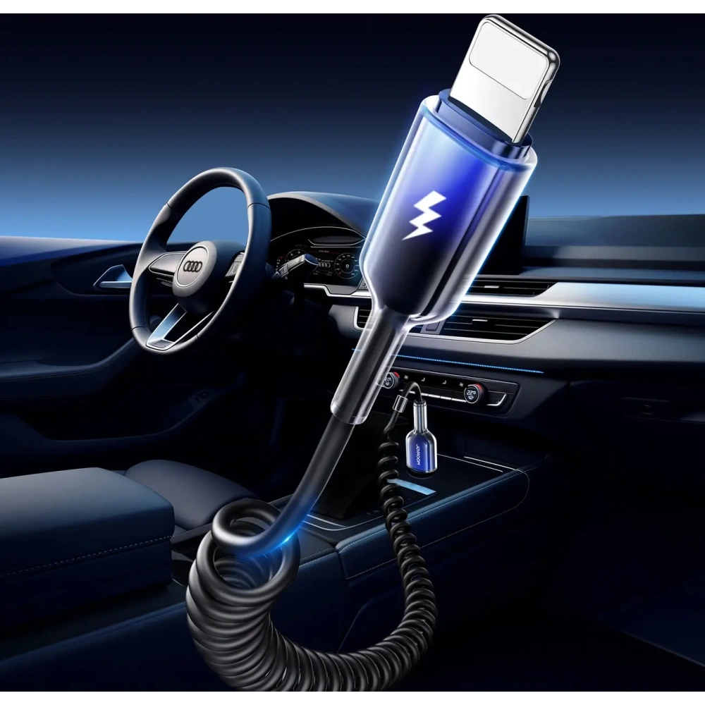 Kabel spiralny Joyroom S-A43 Crystal-Clear Series 3A USB-A / Lightning 1.5m czarny