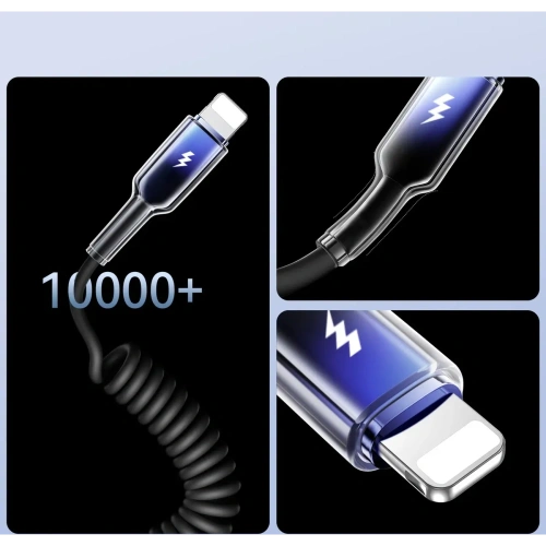 Kup Joyroom S-A43 Crystal-Clear sorozat 3A spirál kábel USB-A / Lightning 1.5m fekete - JYR1103 - {ean13} - Sklep Home Screen