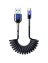 Joyroom S-A43 Crystal-Clear sorozat 3A spirál kábel USB-A / USB-C 1.5m fekete