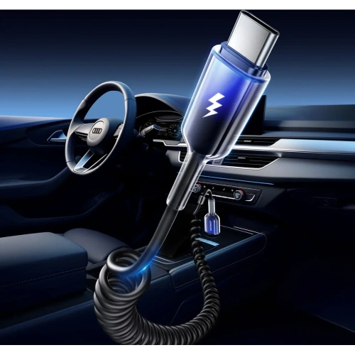 Kup Kabel spiralny Joyroom S-A43 Crystal-Clear Series 3A USB-A / USB-C 1.5m czarny - JYR1104 - {ean13} - Sklep Home Screen