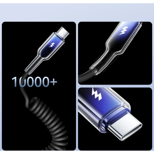Kup Kabel spirálový Joyroom S-A43 Crystal-Clear Series 3A USB-A / USB-C 1.5m černý - JYR1104 - {ean13} - Sklep Home Screen