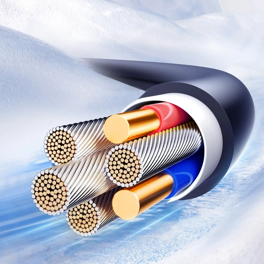 Kabel spiralny Joyroom S-A43 Crystal-Clear Series 3A USB-A / USB-C 1.5m czarny