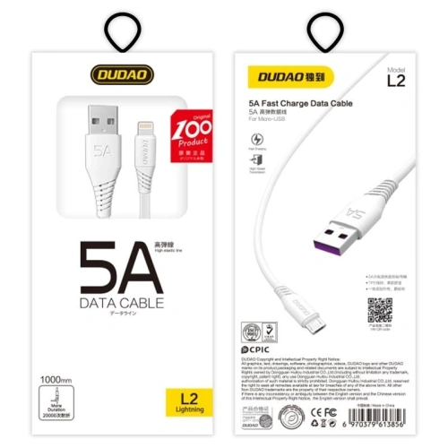 Kup Dudao L2M USB-A / MicroUSB-Kabel 5A 1m weiß - DDA352 - {ean13} - Sklep Home Screen