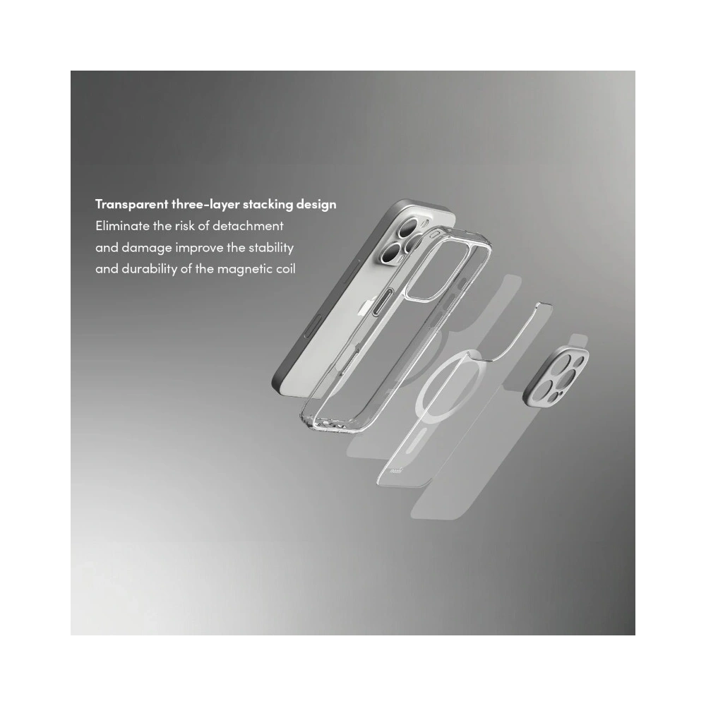 Etui Moshi iGlaze MagSafe Apple iPhone 16 (Luna Silver)