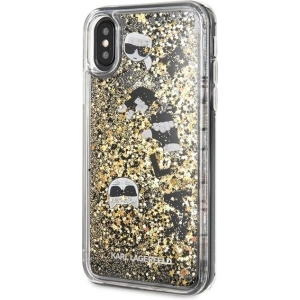 Kup [OUTLET] Karl Lagerfeld KLHCPXROGO iPhone X/Xs czarno-złoty/black & gold hard case Glitter - OT-804 - {ean13} - Sklep Home Screen
