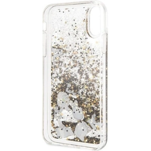 Kup [OUTLET] Karl Lagerfeld KLHCPXROGO iPhone X/Xs czarno-złoty/black & gold hard case Glitter - OT-804 - {ean13} - Sklep Home Screen