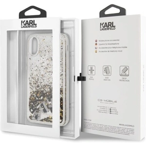 Kup [OUTLET] Karl Lagerfeld KLHCPXROGO iPhone X/Xs czarno-złoty/black & gold hard case Glitter - OT-804 - {ean13} - Sklep Home Screen
