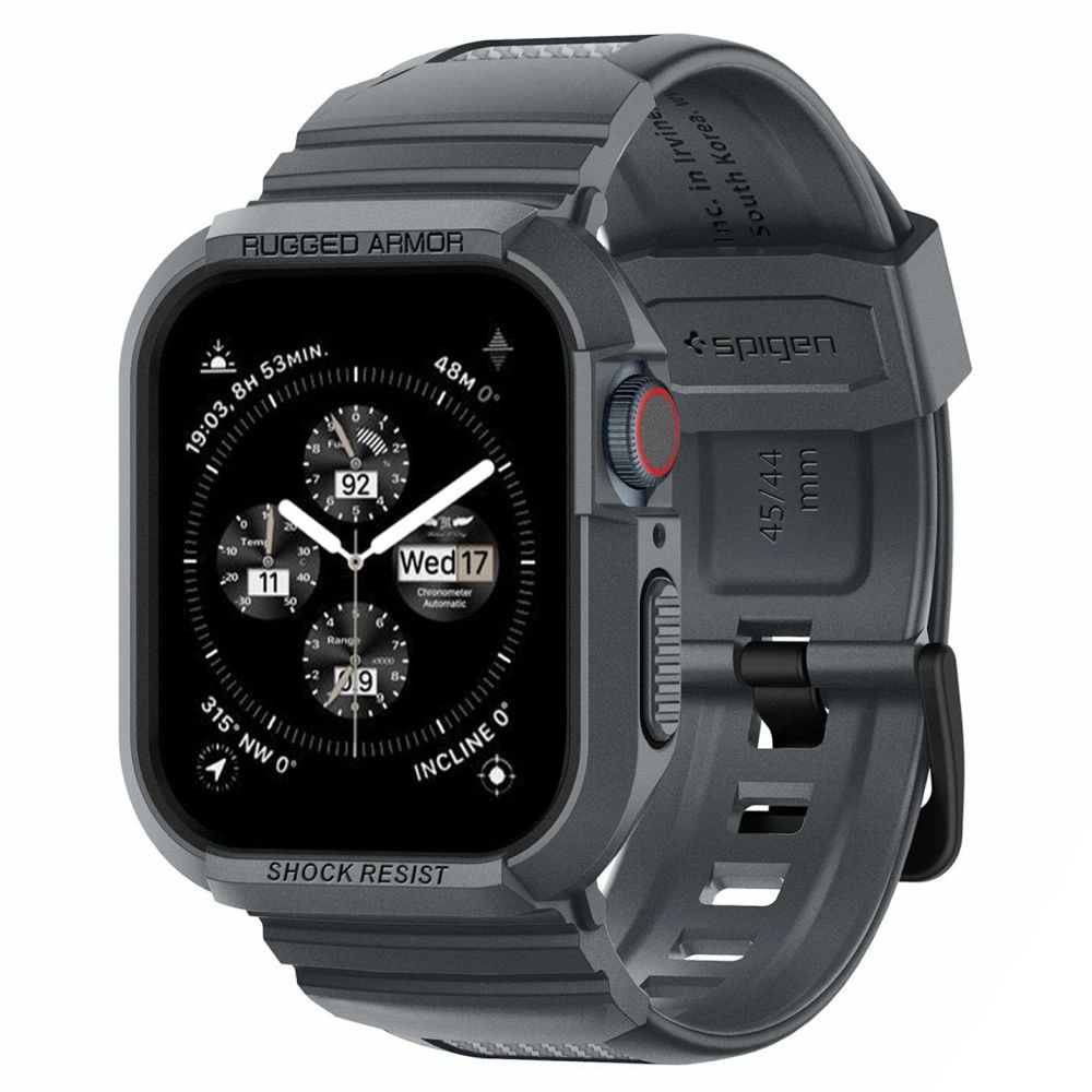 [OUTLET] Etui Spigen Rugged Armor Pro Apple Watch 4/5/6/7/8/9/SE 44/45mm Dark Grey