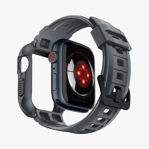 Kup [OUTLET] Case Spigen Rugged Armor Pro Apple Watch 4/5/6/7/8/9/SE 44/45mm Dunkelgrau - OT-806 - {ean13} - Sklep Home Screen