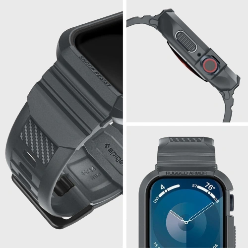 Kup [OUTLET] Case Spigen Rugged Armor Pro Apple Watch 4/5/6/7/8/9/SE 44/45mm Dunkelgrau - OT-806 - {ean13} - Sklep Home Screen