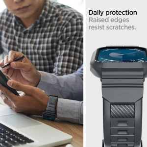 Kup [OUTLET] Etui Spigen Rugged Armor Pro Apple Watch 4/5/6/7/8/9/SE 44/45mm Dark Grey - OT-806 - {ean13} - Sklep Home Screen