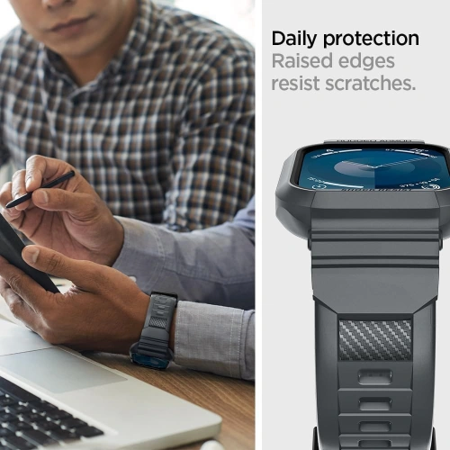 Kup [OUTLET] Case Spigen Rugged Armor Pro Apple Watch 4/5/6/7/8/9/SE 44/45mm Dunkelgrau - OT-806 - {ean13} - Sklep Home Screen