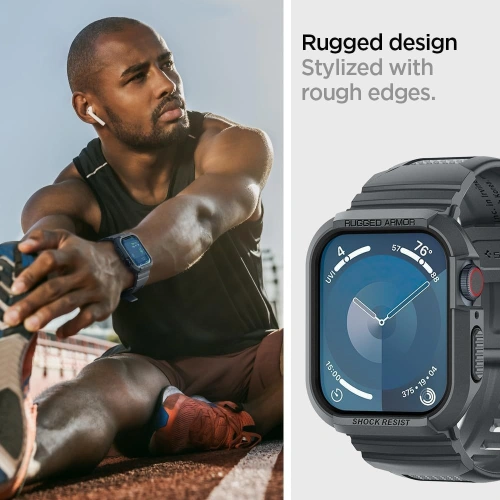 Kup [OUTLET] Case Spigen Rugged Armor Pro Apple Watch 4/5/6/7/8/9/SE 44/45mm Dunkelgrau - OT-806 - {ean13} - Sklep Home Screen