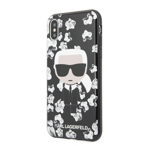Kup Karl Lagerfeld KLHCPXFLFBBK iPhone X/Xs schwarz/schwarz Blume Ikonik Karl - KLD256BLK - {ean13} - Sklep Home Screen