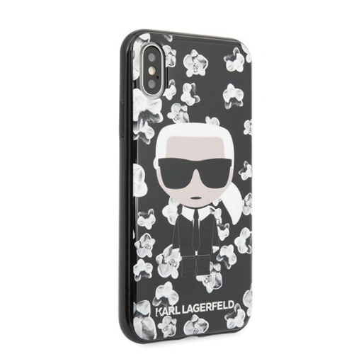 Kup Karl Lagerfeld KLHCPXFLFBBK iPhone X/Xs schwarz/schwarz Blume Ikonik Karl - KLD256BLK - {ean13} - Sklep Home Screen