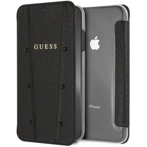Kup Etui Guess GUFLBKI65KASABK Apple iPhone XS Max czarny/black book Kaia Saffiano - GUE401BLK - {ean13} - Sklep Home Screen
