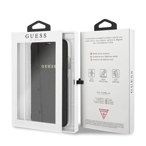 Kup Guess Apple Tasche GUFLBKI65KASABK iPhone XS Max schwarz/schwarz Buch Kaia Saffiano - GUE401BLK - {ean13} - Sklep Home Screen