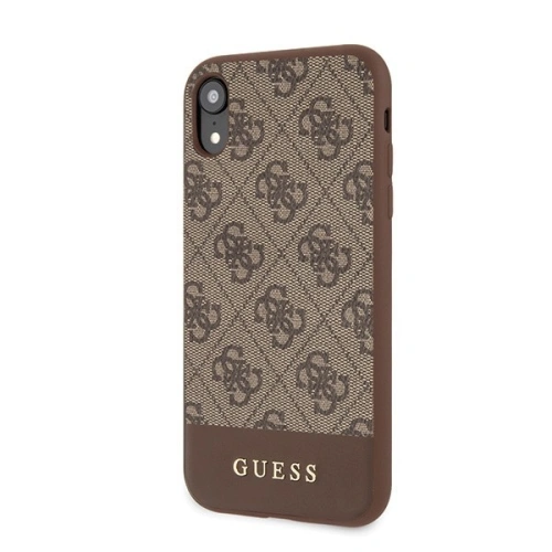Buy Guess GUHCI61G4GLBR iPhone Xr brown hard case 4G Stripe Collection - GUE403BR - {ean13} - Home Screen Store Europe