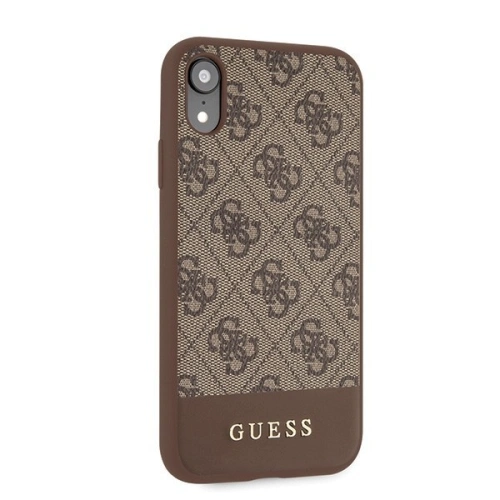 Buy Guess GUHCI61G4GLBR iPhone Xr brown hard case 4G Stripe Collection - GUE403BR - {ean13} - Home Screen Store Europe