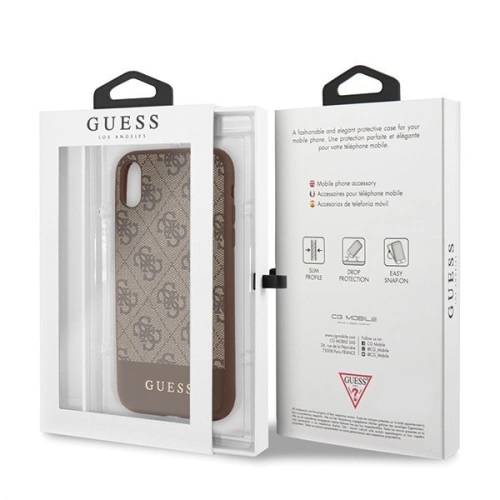 Kup Etui Guess GUHCI61G4GLBR Apple iPhone XR maro/brown hard case 4G Stripe Collection - GUE403BR - {ean13} - Sklep Home Screen
