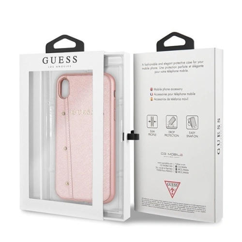 Buy Guess GUHCI61KAILRG iPhone Xr rose gold hard case Kaia Saffiano - GUE404RS - {ean13} - Home Screen Store Europe
