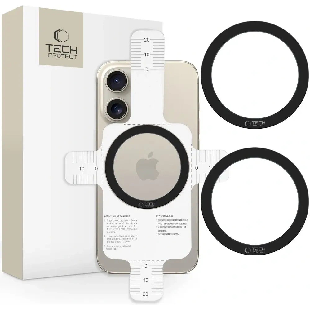 Blaszka Tech-Protect MMP-110 Magnetic MagSafe Ring Black [2 PACK]