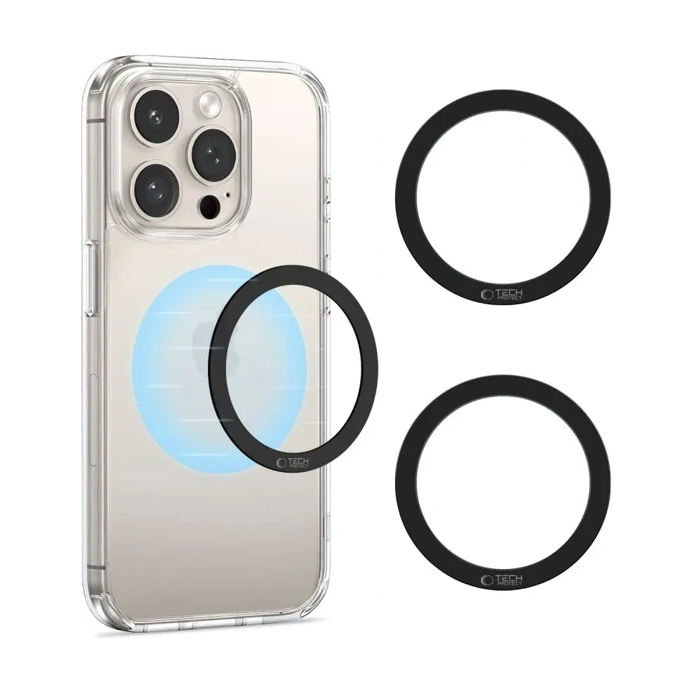 Blaszka Tech-Protect MMP-110 Magnetic MagSafe Ring Black [2 PACK]
