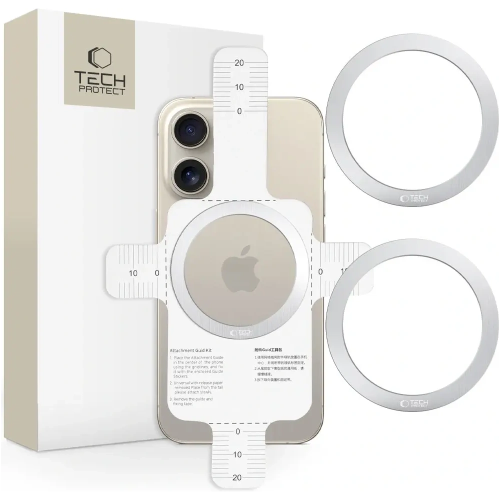 Blaszka Tech-Protect MMP-110 Magnetic MagSafe Ring Silver [2 PACK]