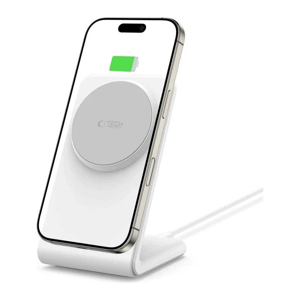Ładowarka bezprzewodowa Tech-Protect QI15W-A38 Magnetic MagSafe Wireless Charger White