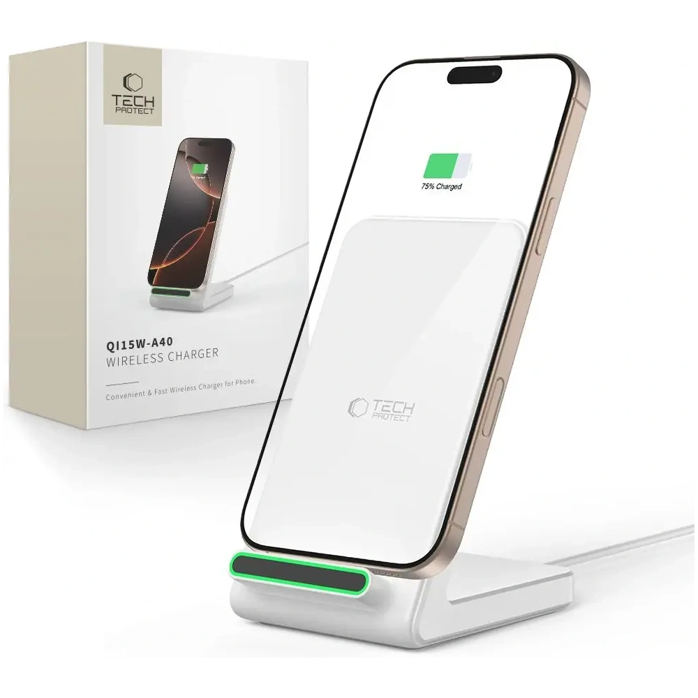 Ładowarka bezprzewodowa Tech-Protect QI15W-A40 Wireless Charger White