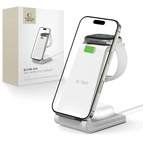 Kup Tech-Protect QI15W-A36 Încărcător Wireless 3in1 pentru Apple Alb - THP3615 - {ean13} - Sklep Home Screen