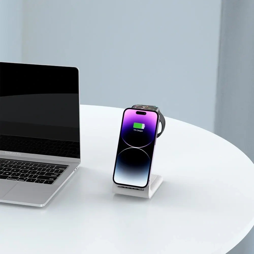 Ładowarka bezprzewodowa Tech-Protect QI15W-A36 3in1 Wireless Charger For Apple White