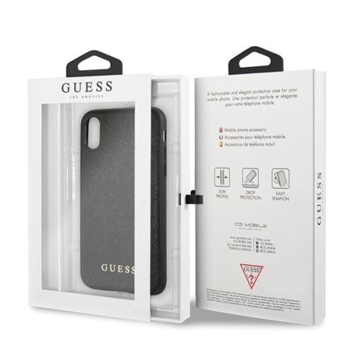Kup Etui Guess GUHCI61SLSABK Apple iPhone XR černý/black hard case Saffiano Silicone - GUE410BLK - {ean13} - Sklep Home Screen