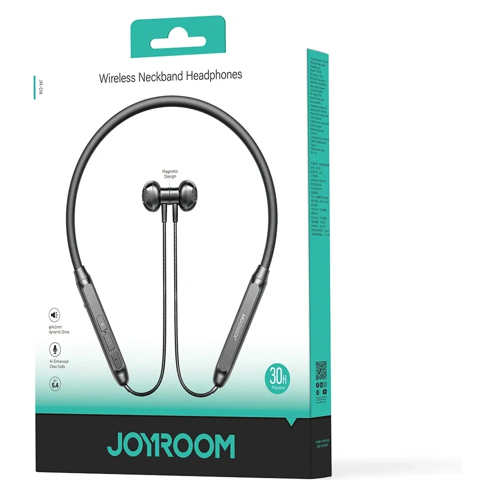 Bezprzewodowe słuchawki douszne na pałąku Joyroom JR-D8 Bluetooth 5.4 czarne