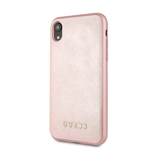 Kup Etui Guess GUHCI61SLSAPI Apple iPhone XR růžový/pink hard case Saffiano Silicone - GUE411PNK - {ean13} - Sklep Home Screen