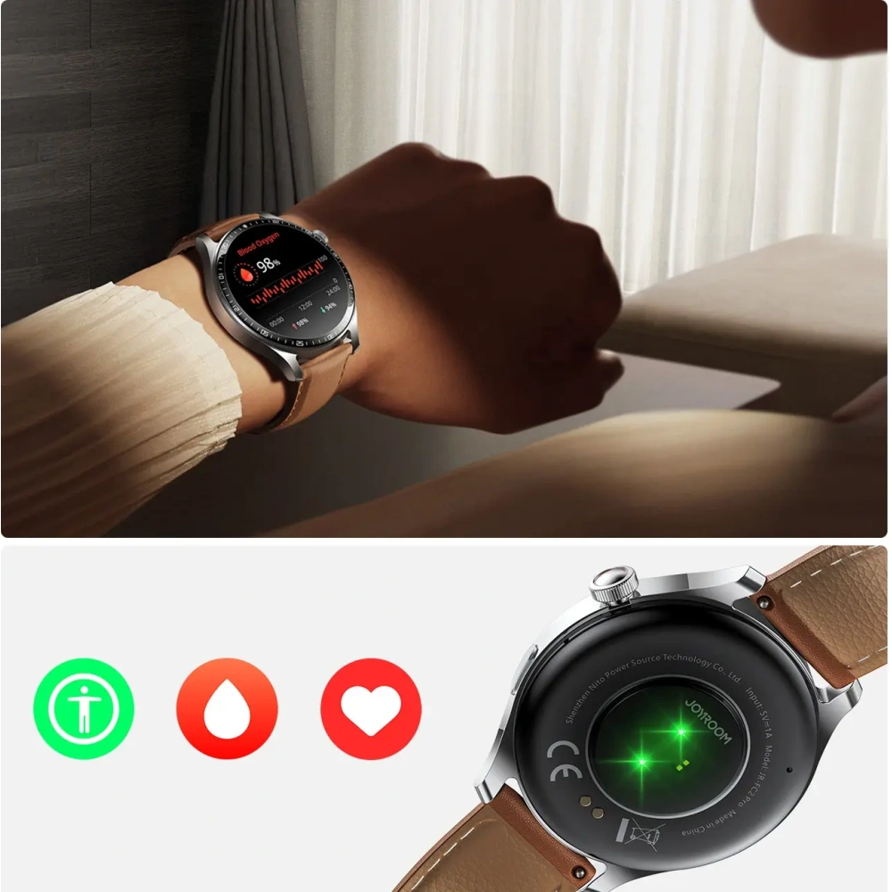 Smartwatch Joyroom Classic Series JR-FC2 Pro z funkcją odbierania połączeń srebrny