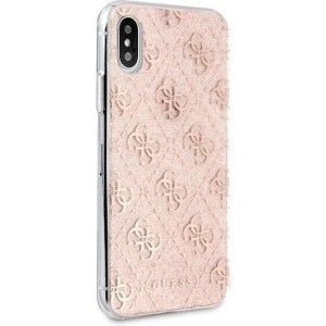 Guess GUHCI65PCU4GLPI iPhone Xs Max pink hard case 4G Glitter