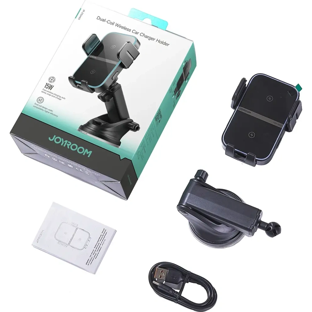 Uchwyt samochodowy na kokpit z ładowarką indukcyjną Joyroom JR-ZS246 S 15W czarny