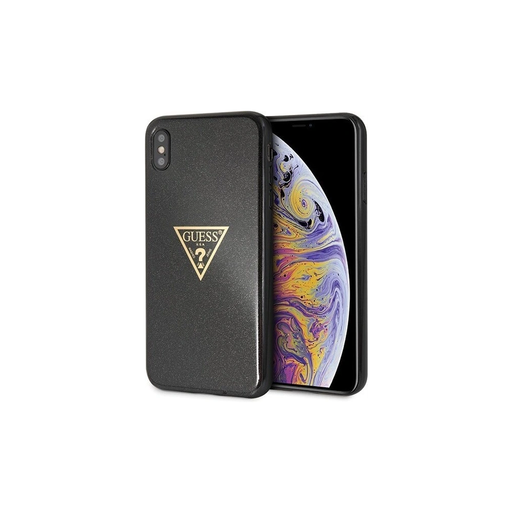 Etui Guess GUHCI65SGTLBK Apple iPhone XS Max czarny/black hard case Glitter Triangle