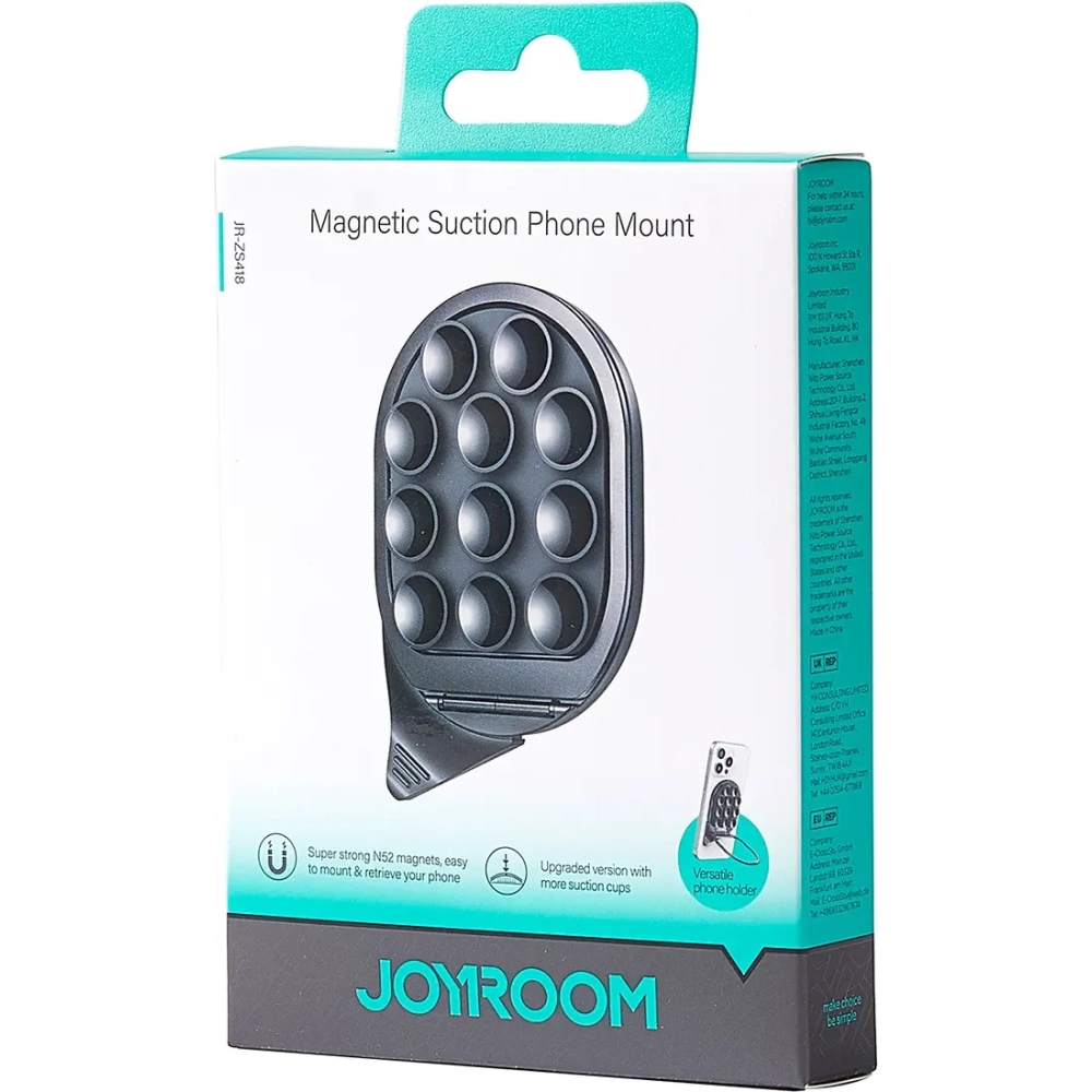 Uchwyt na smartfona z podstawką i przyssawkami Joyroom JR-ZS418 MagSafe czarny