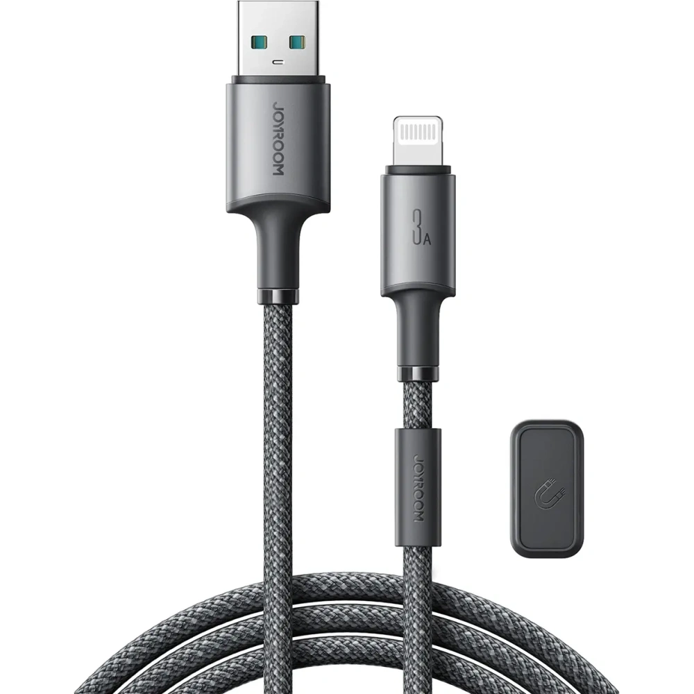 Kabel Joyroom S-A50 Unlimited Series 3A USB-A / Lightning z organizerem magnetycznym 1.2m szary