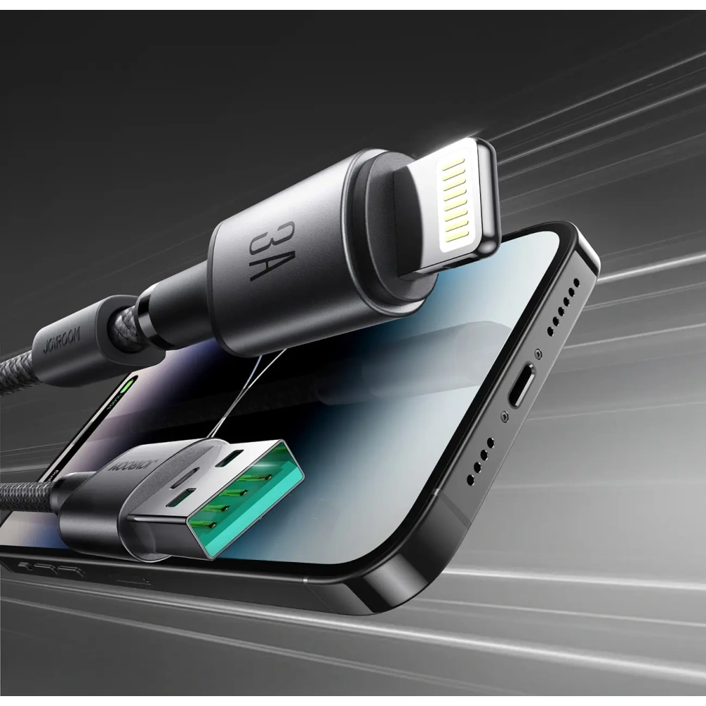 Kabel Joyroom S-A50 Unlimited Series 3A USB-A / Lightning z organizerem magnetycznym 1.2m szary